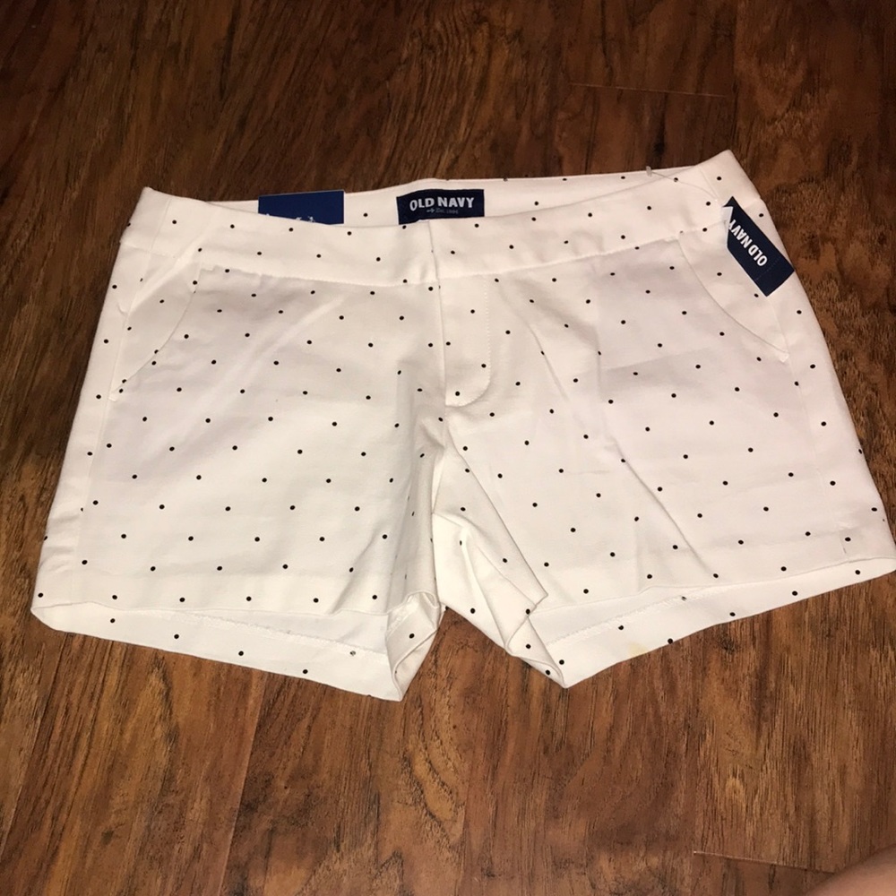 Old Navy White and Black Polka dot Shorts